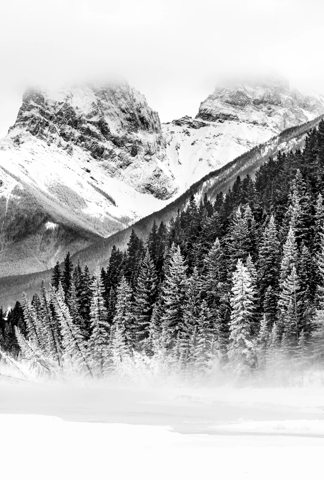 Canmore Bow River in Winter