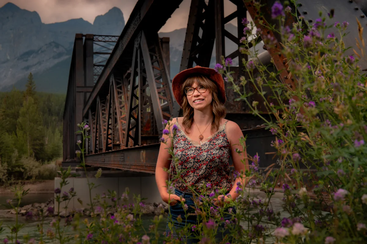Chris Mullin Photography - Portraits - Colour Female Canmore engine bridge